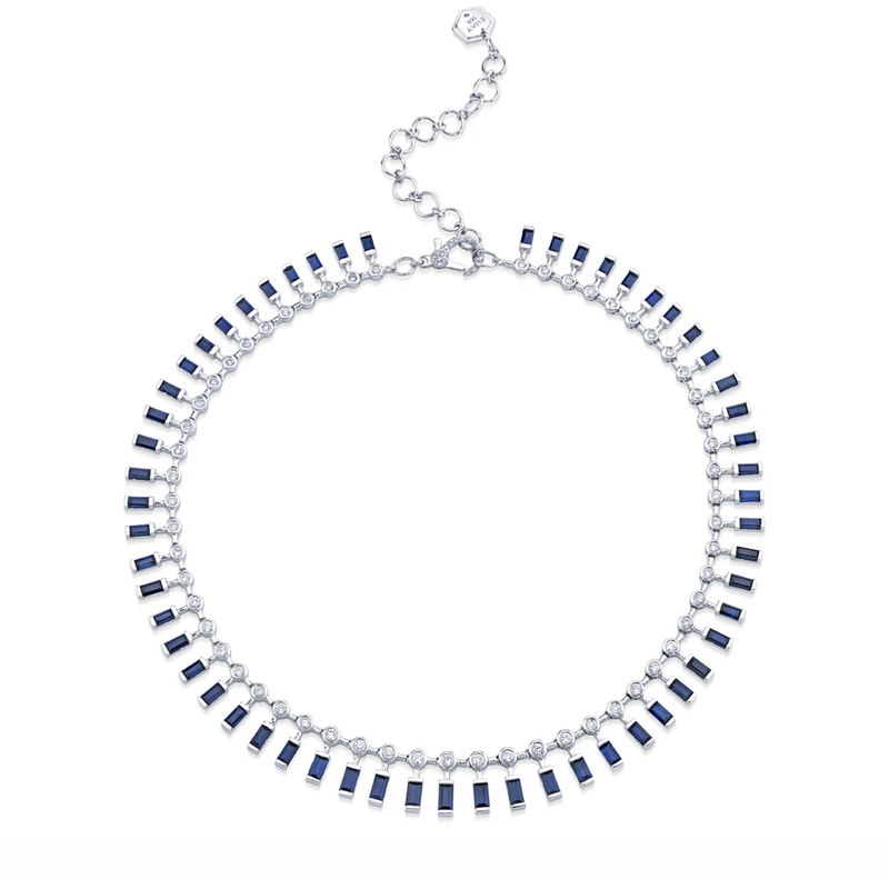 Shay Dot Dash Gemstone & Diamond Necklace  1.69ct Diamonds, 8ct Gemstone 18k