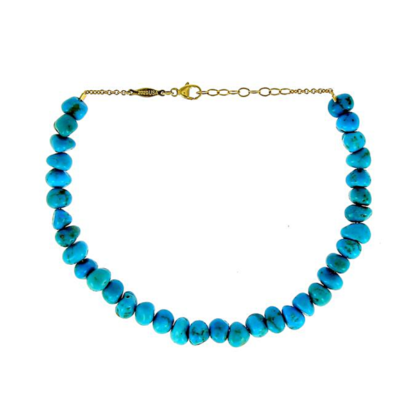 Jacquie Aiche Turquoise Nugget Beaded Anklet