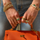 Shay Dot Dash Columbian Emerald & Diamond Ring