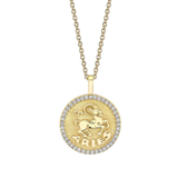 Anita Ko Zodiac Diamond Coin Necklace 0.48cts 18k