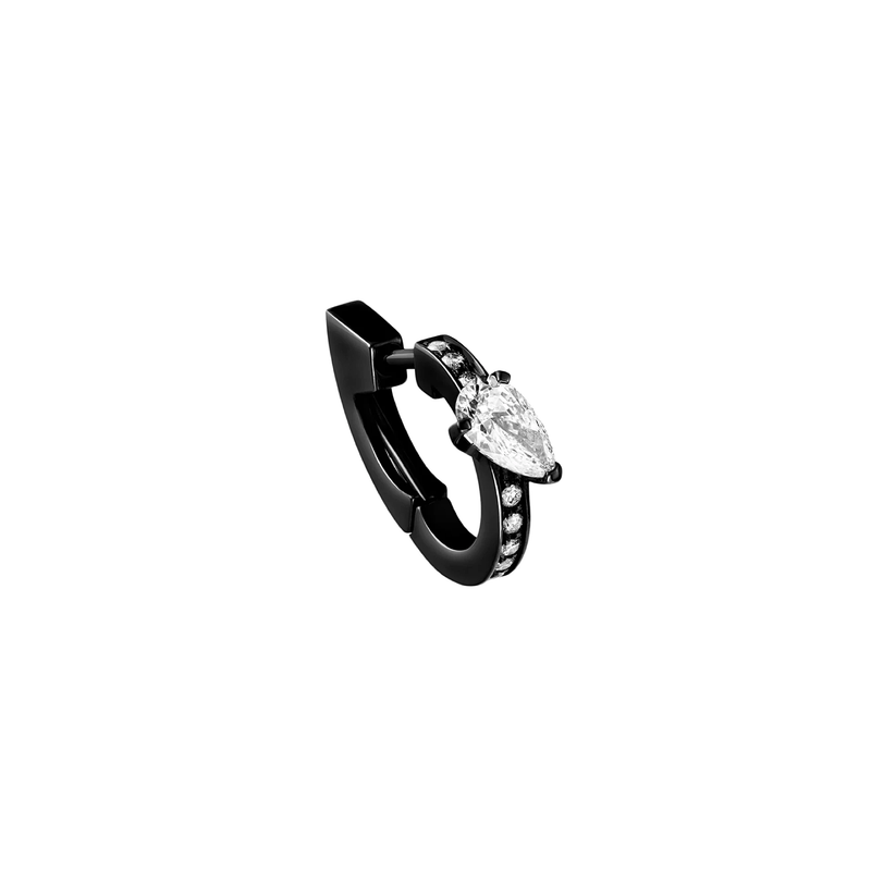 Repossi Harvest Hoop Earring with 0.18ct pear, 0.06cts pave diamonds 18k