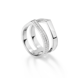 Repossi Antifer Off-Width 2 Diamond Row Double Band Ring