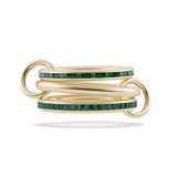 Spinelli Kilcollin YG MOZI EMERALD 3 linked rings / baguette and carré emeralds 2.2cts 18k
