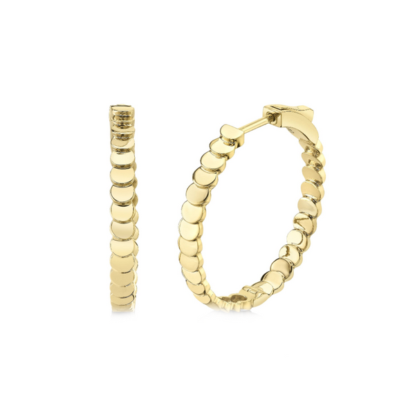 Anita Ko YG Plain Luna Hoops 18k