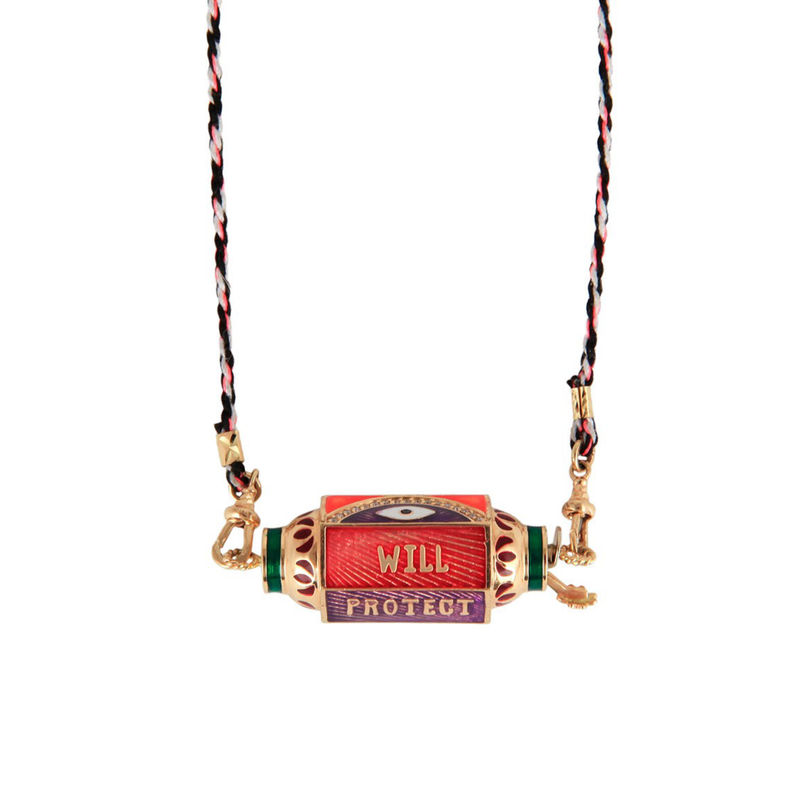 Marie Lichtenberg YG Eye Will Protect You Forever Classic Locket with Diamonds 0.113cts (Demi-Fine 14k/Sterling Silver)