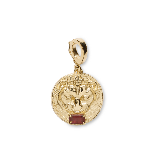 Azlee YG Small Lion Ruby Coin 0.30ct 18k