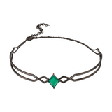 Ascher BLK WG Diamond Pave Abysm Choker with Lozenge Cut Emerald 3.84cts / White Diamonds 0.92cts 18k