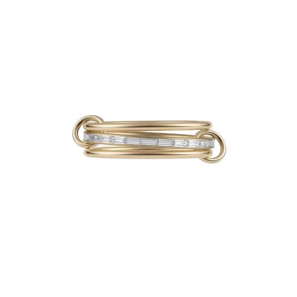 Spinelli Kilcollin YG RHEA 3 linked rings / baguette white diamonds 0.55cts 18k